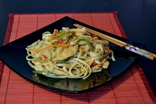 Wok de Noodles con verdura y pollo